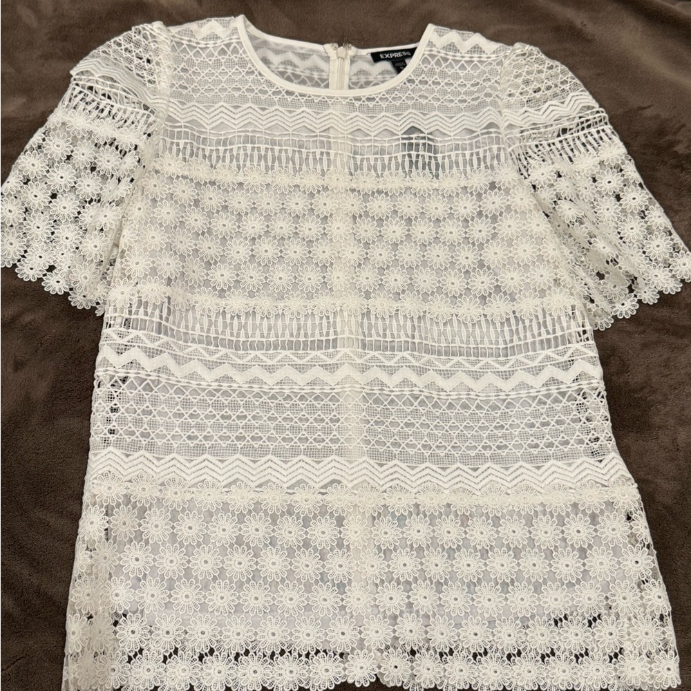 Express White Lace Blouse